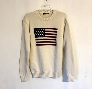 Brandy Melville Crew Neck Sweater Large Knit American Flag